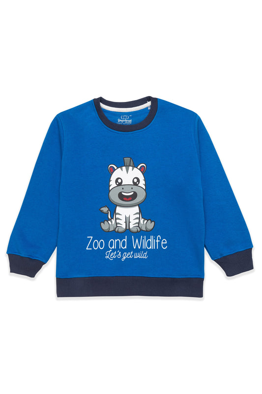 Blue zabra Sweatshirt & Striped Joger Set