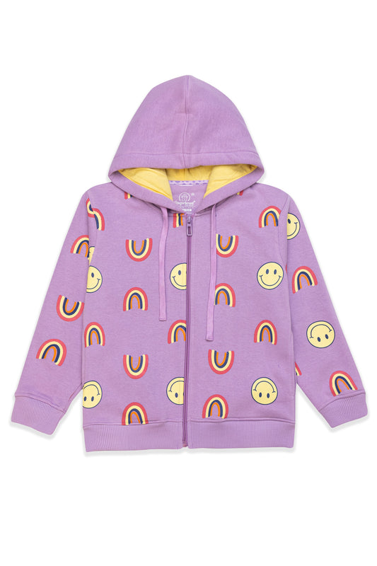 Lilac Rainbow & Smile Hoodie Set