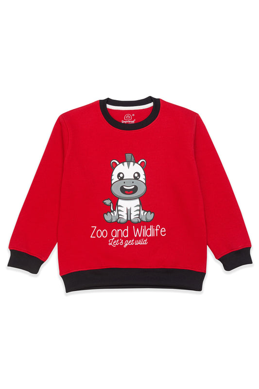 Red Zebra Sweatshirt & Striped Jogger Set