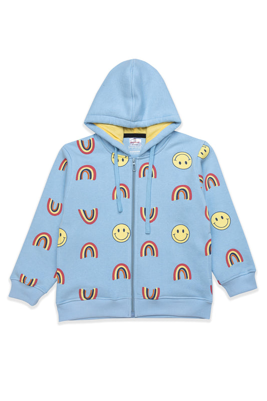 Blue Rainbow & Smile Hoodie Set