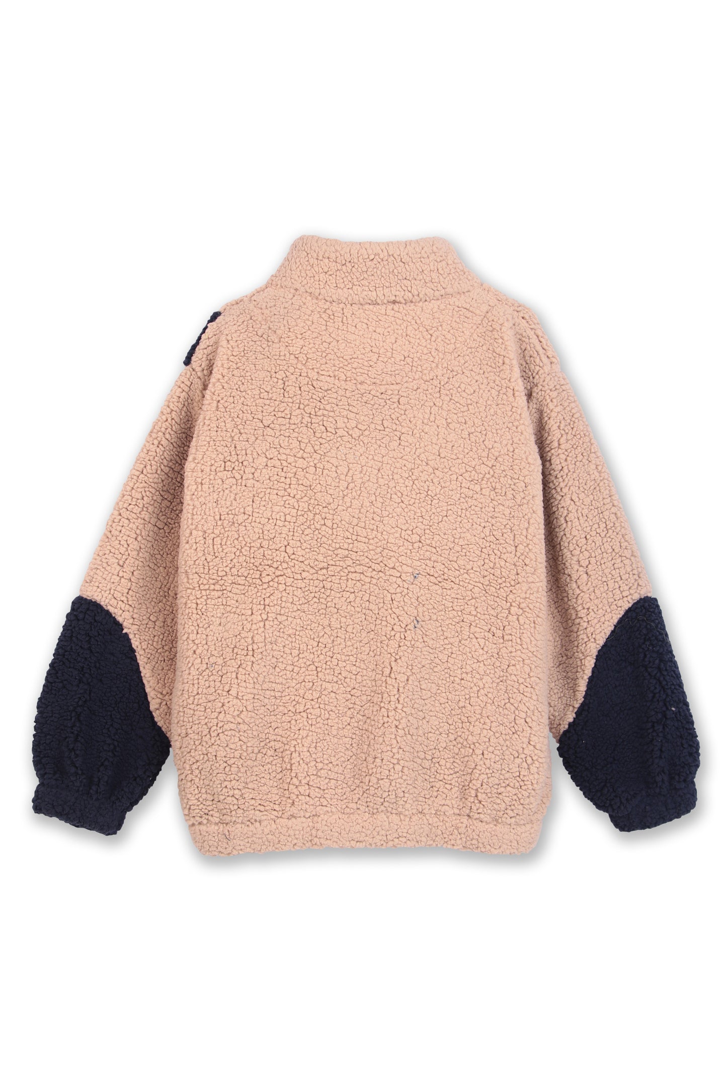 Soft plush sherpa color block jacket