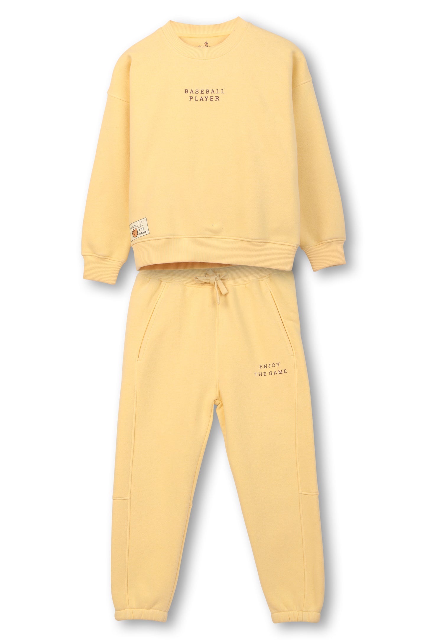 Yellow Baseball Player Sweatshirt and Joggers Set