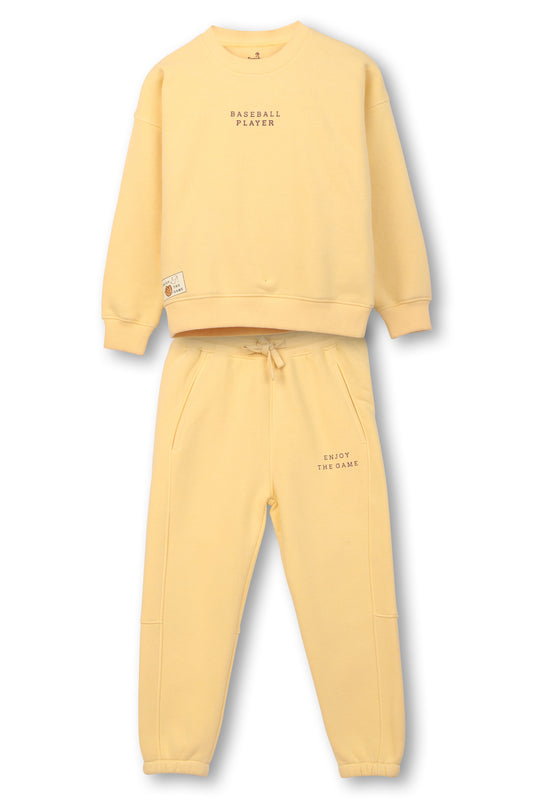 Yellow Baseball Player Sweatshirt and Joggers Set