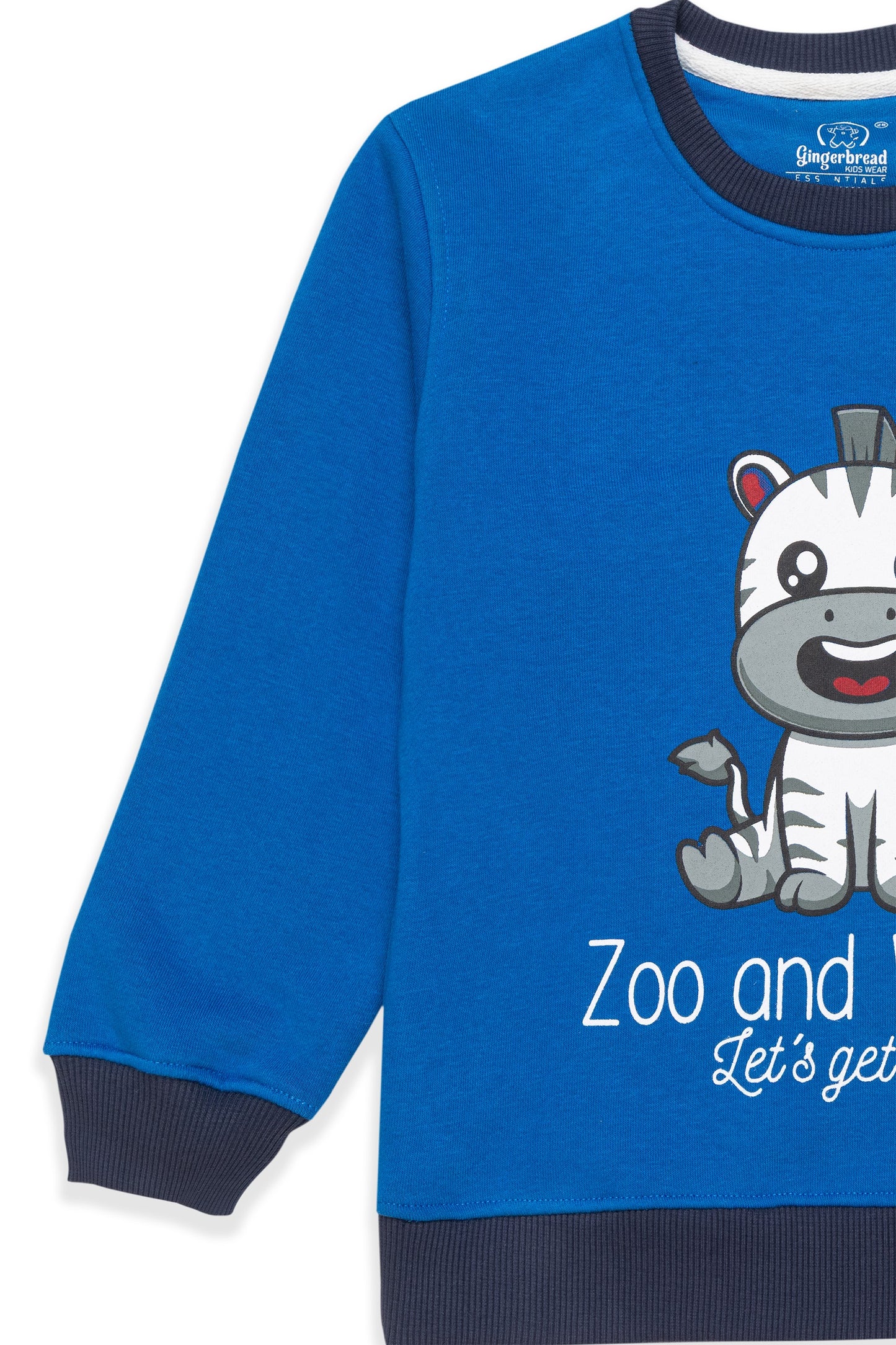 Blue zabra Sweatshirt & Striped Joger Set