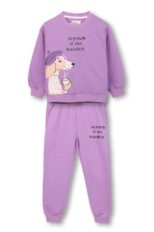 Lavender Dog Print Tracksuit