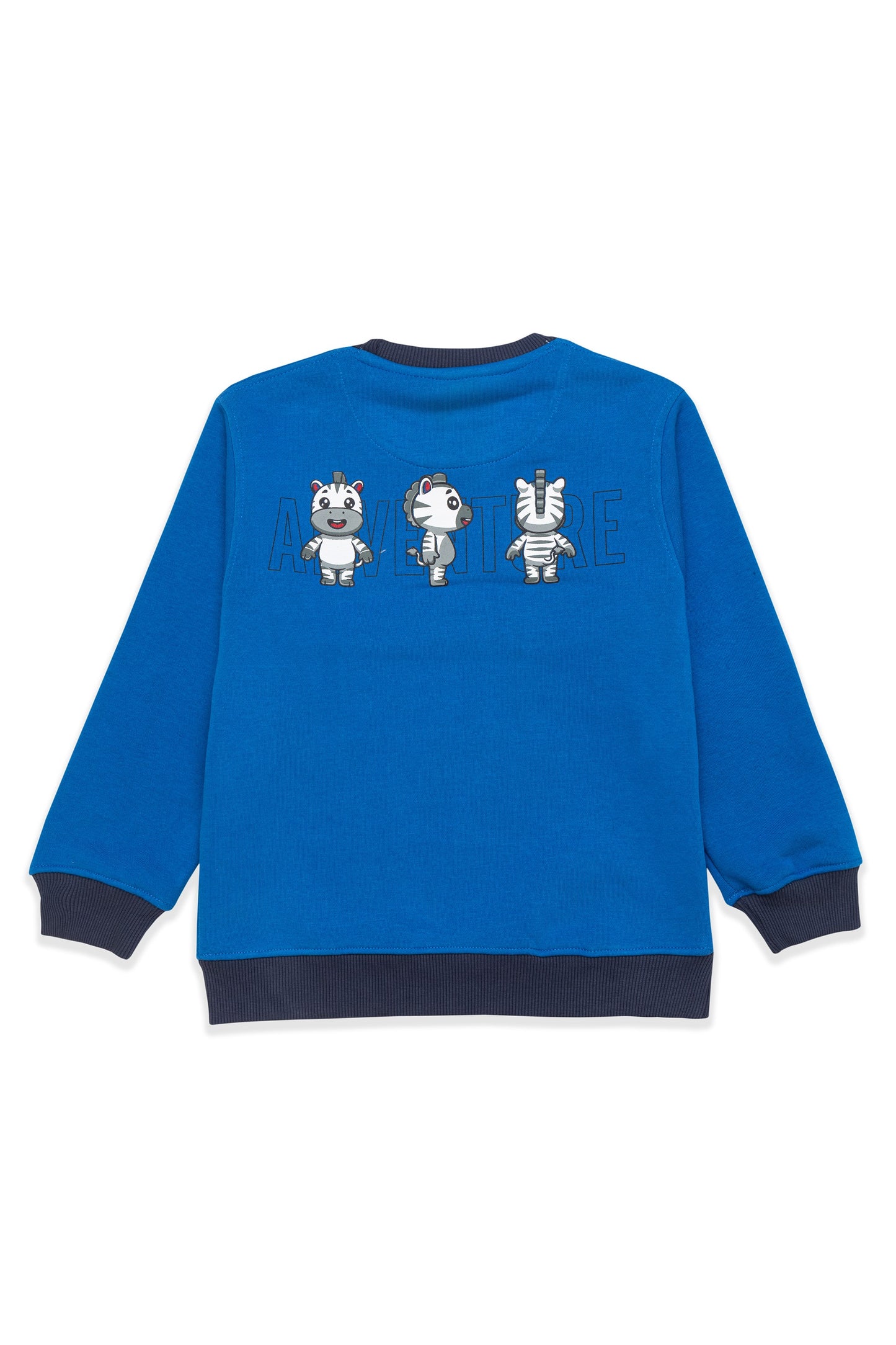 Blue zabra Sweatshirt & Striped Joger Set
