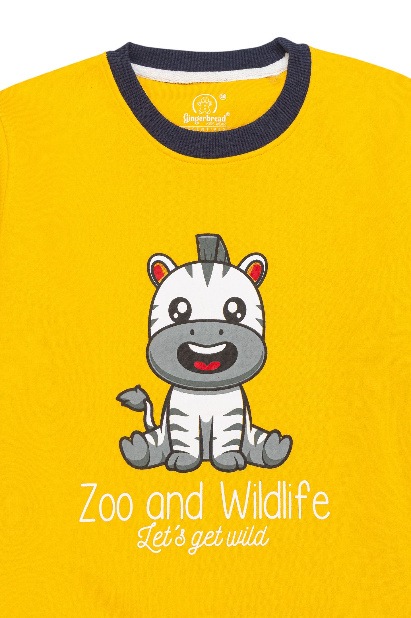 Yellow Zebra Sweatshirt & Striped Jogger Set