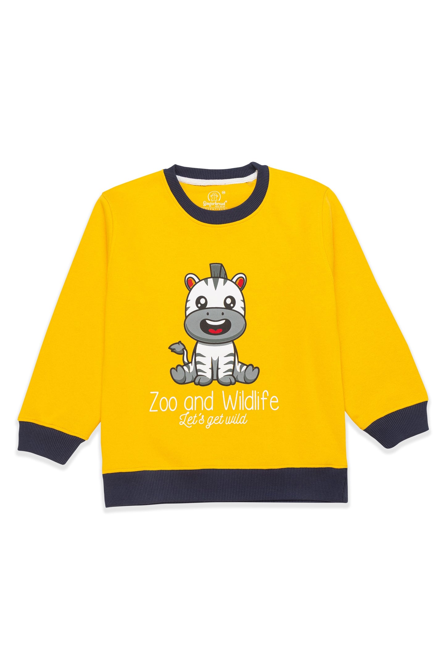 Yellow Zebra Sweatshirt & Striped Jogger Set