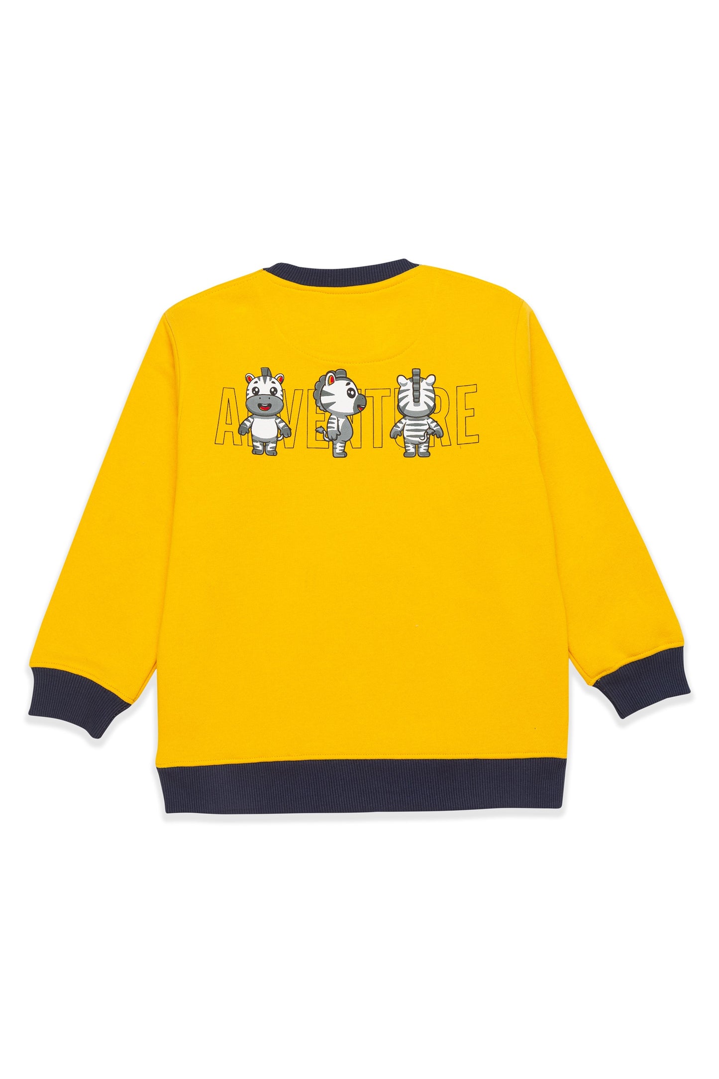 Yellow Zebra Sweatshirt & Striped Jogger Set