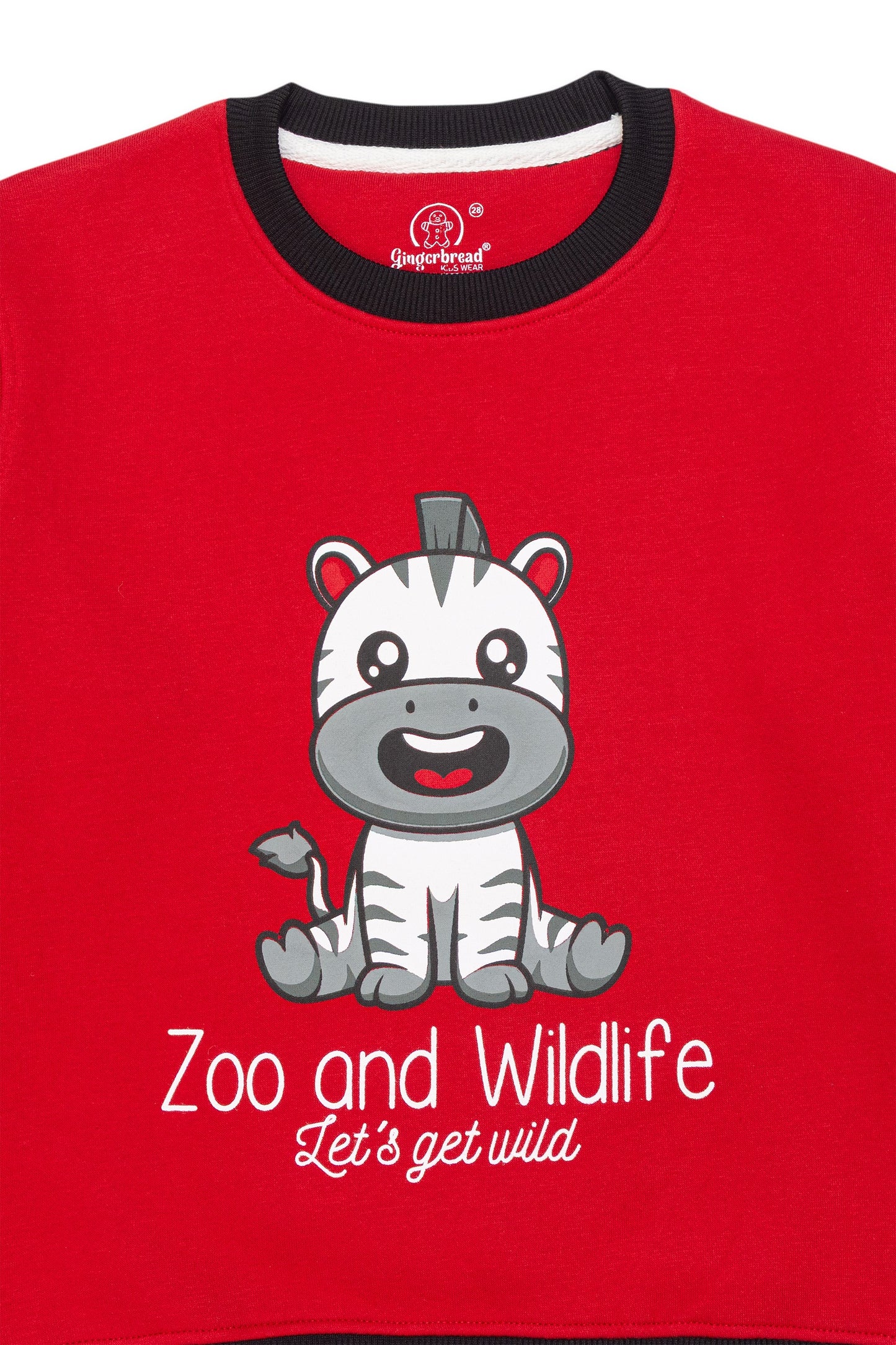 Red Zebra Sweatshirt & Striped Jogger Set