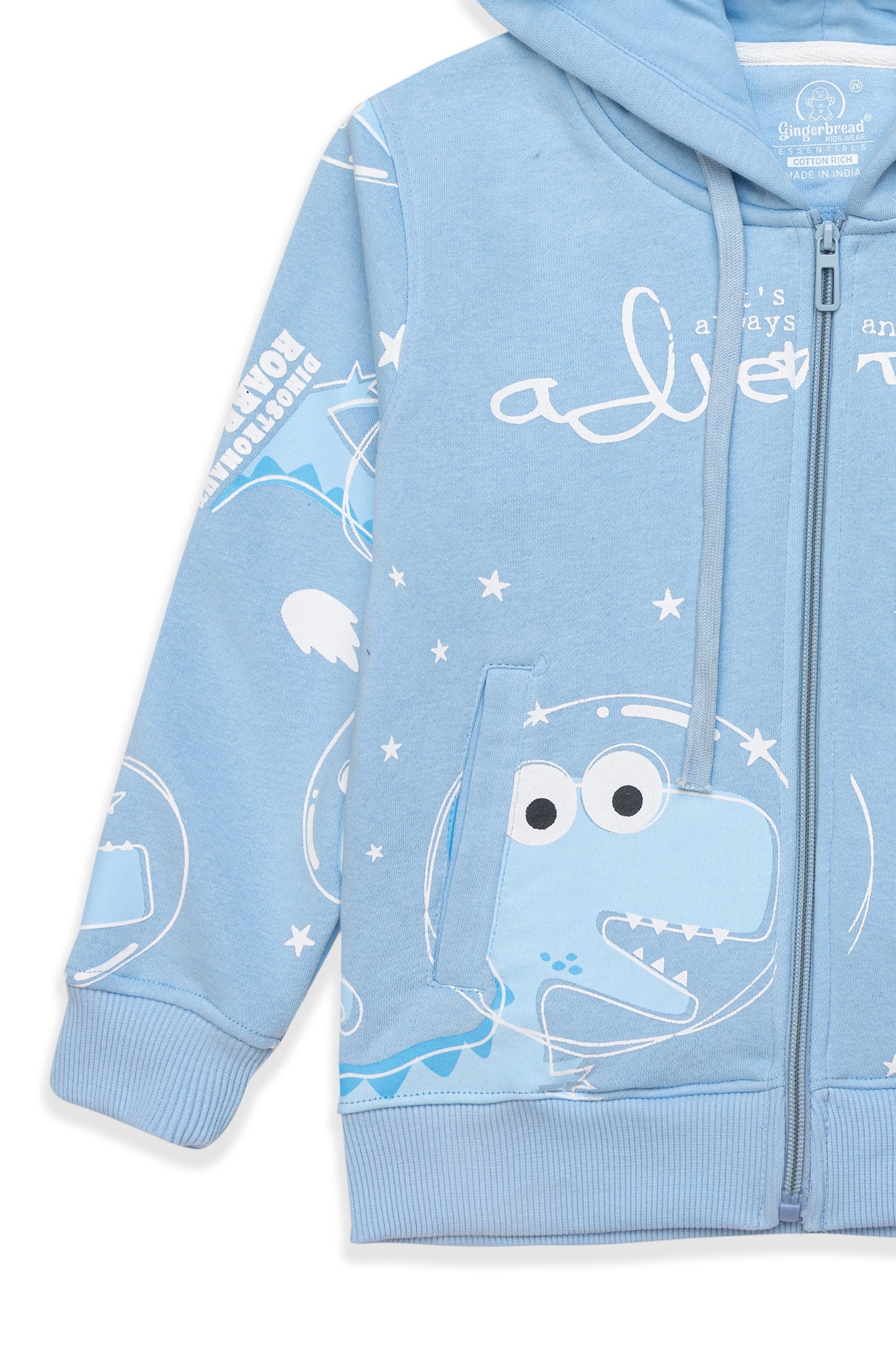 Blue Dinosaur Adventure Hoodie Set