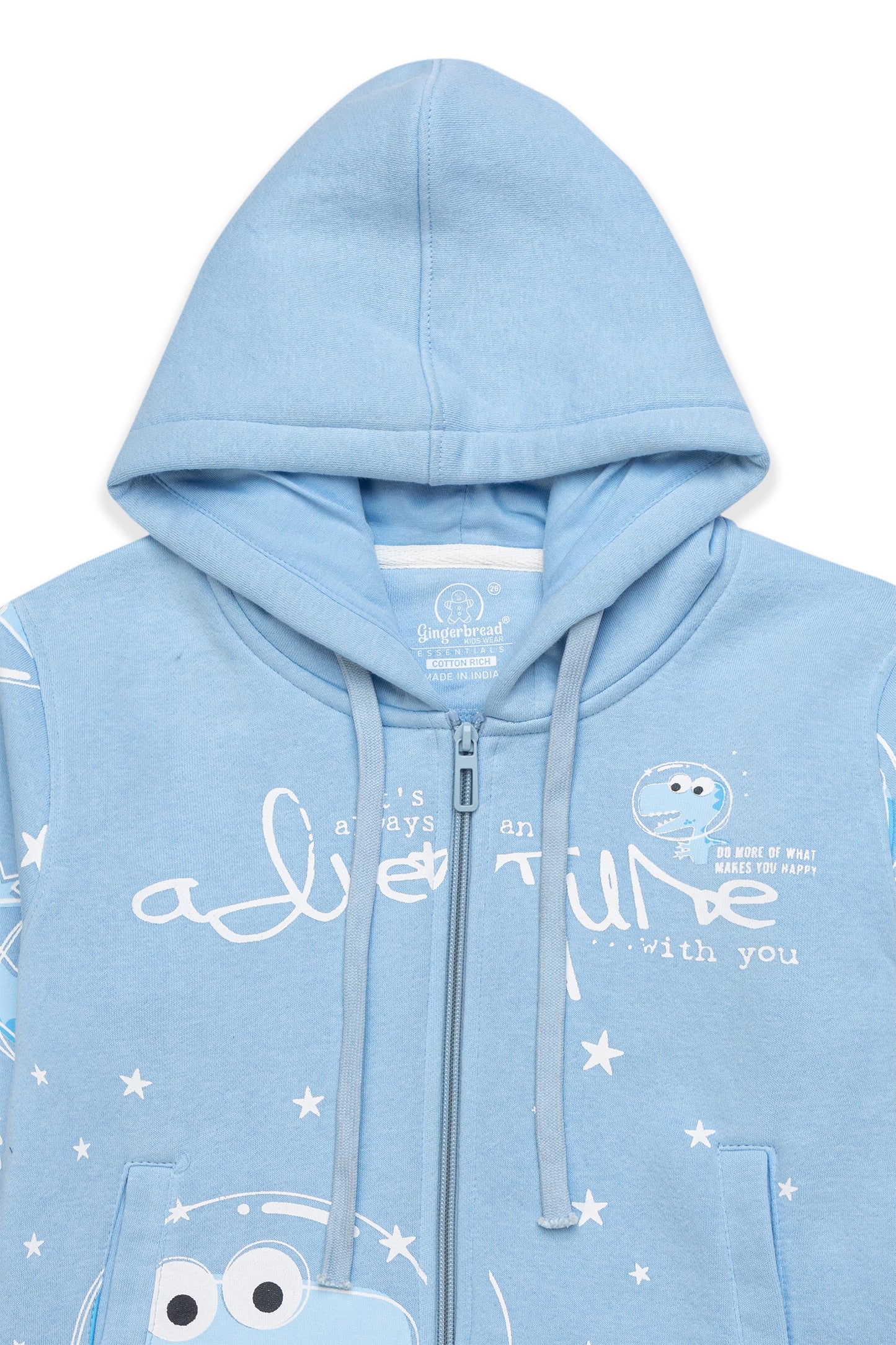 Blue Dinosaur Adventure Hoodie Set