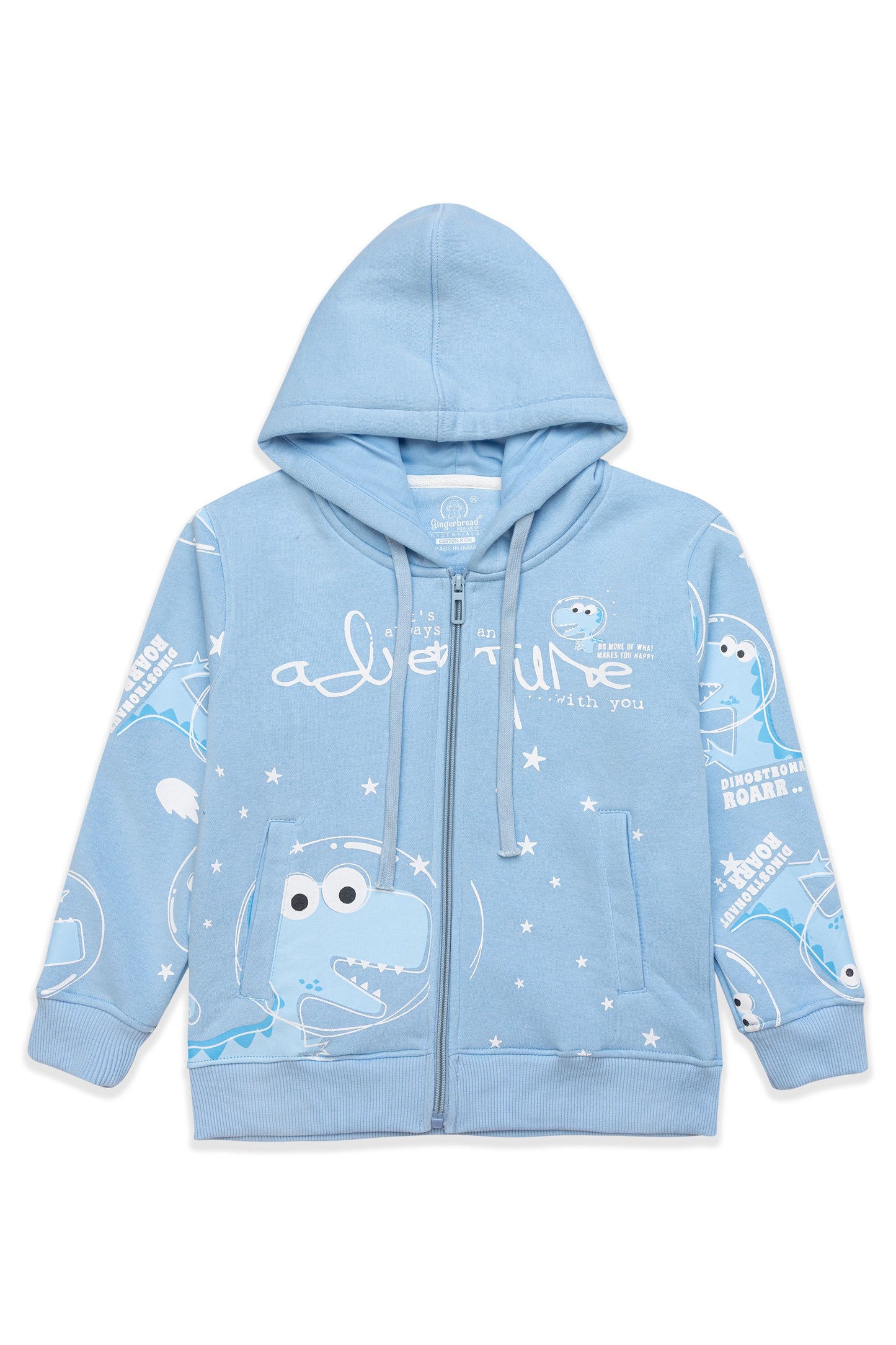 Blue Dinosaur Adventure Hoodie Set