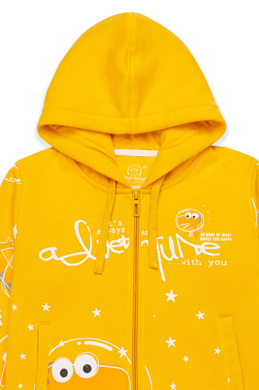 Yellow Dinosaur Adventure Hoodie Set