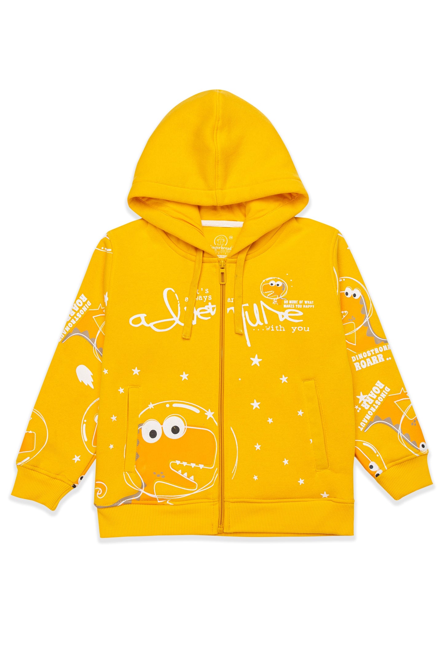 Yellow Dinosaur Adventure Hoodie Set