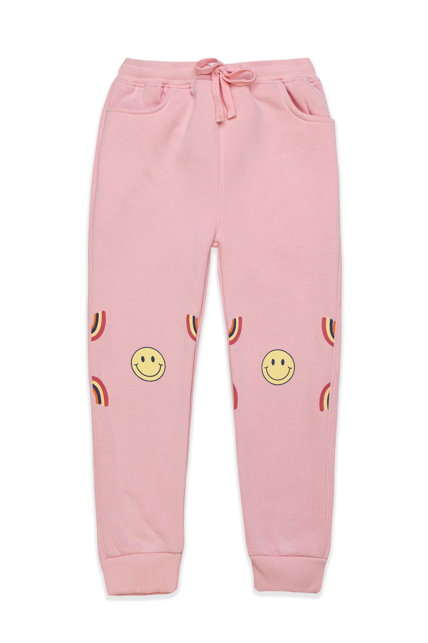 Pink Rainbow & Smile Hoodie Set