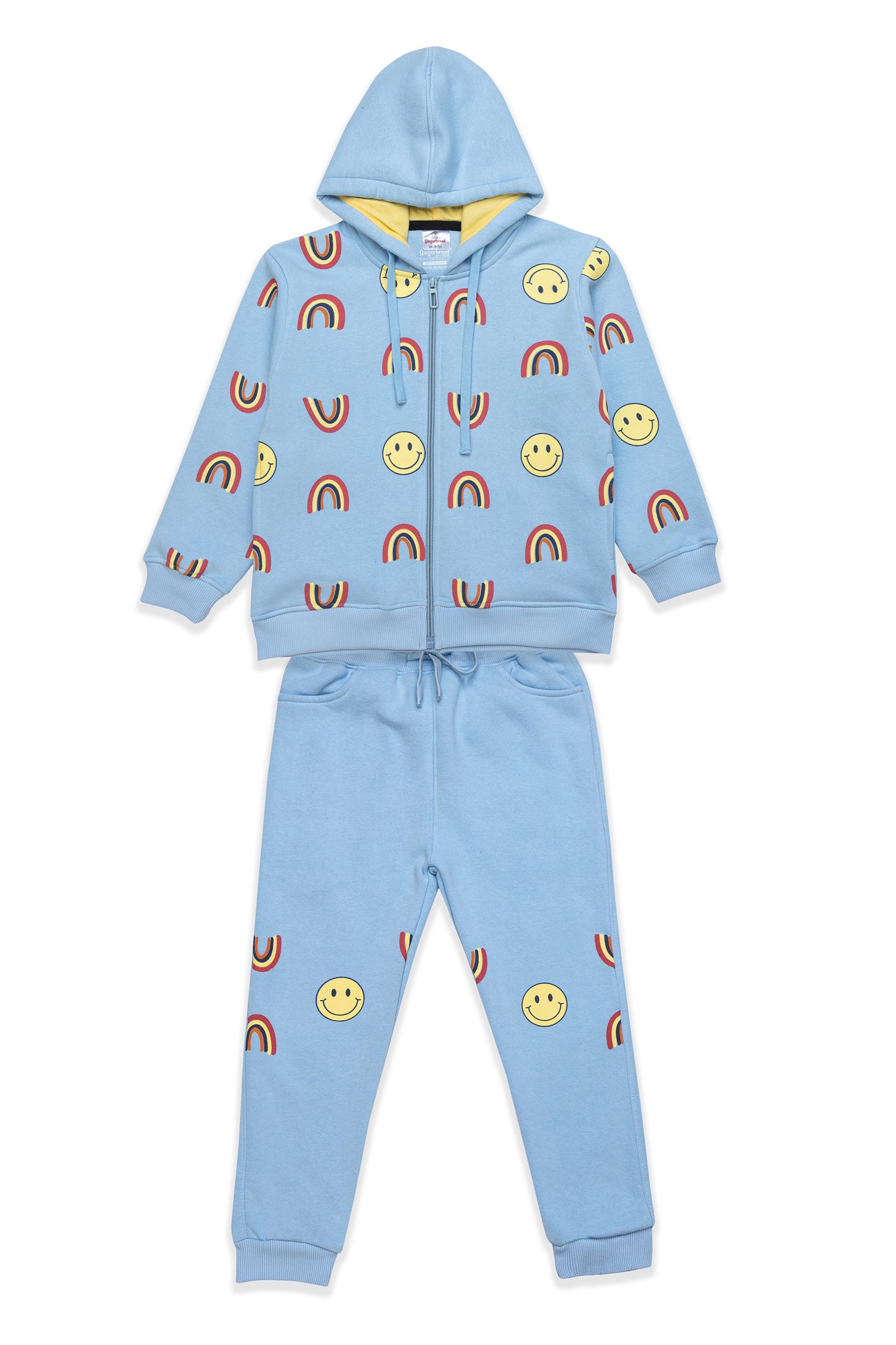 Blue Rainbow & Smile Hoodie Set
