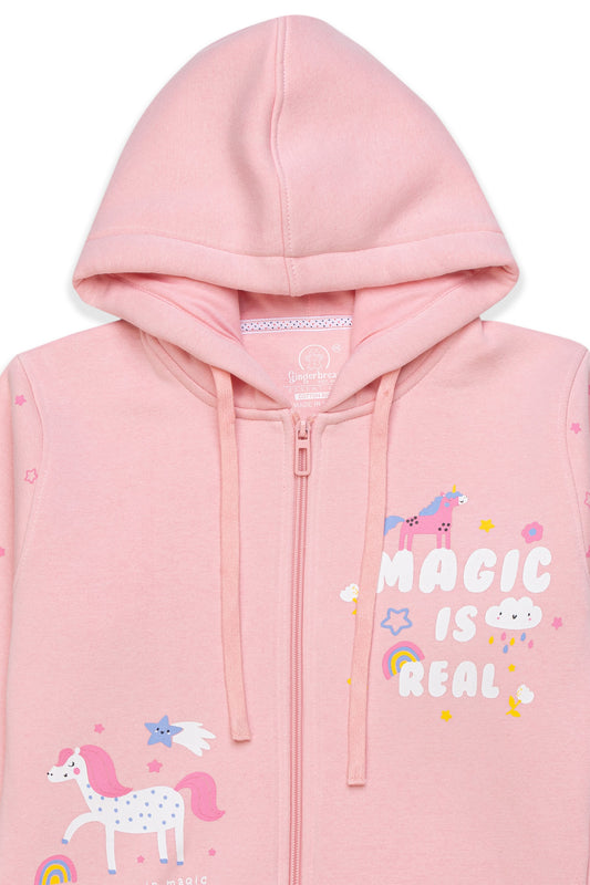 Pink “Magic Is Real” Unicorn Hoodie Set