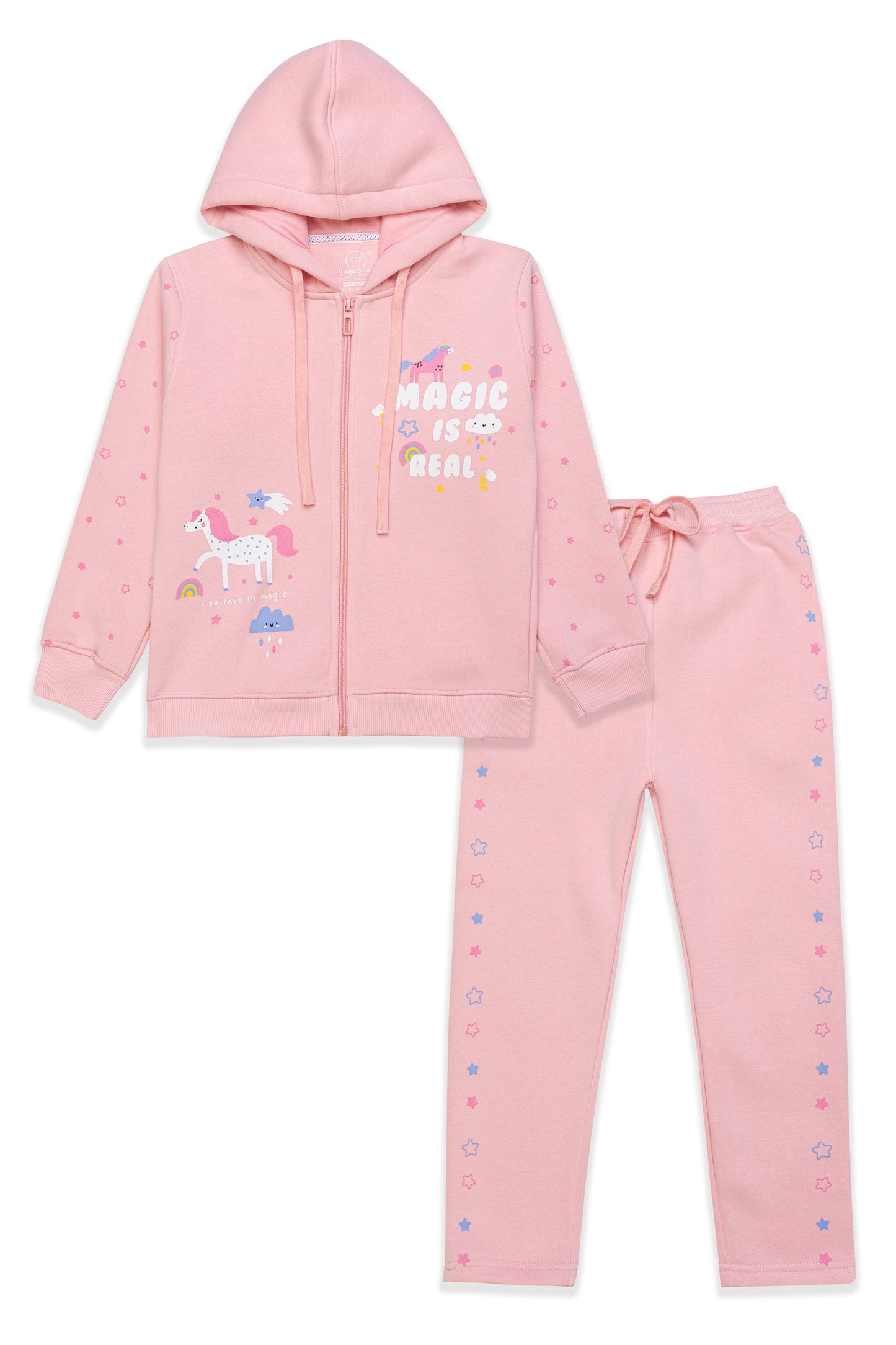 Pink “Magic Is Real” Unicorn Hoodie Set