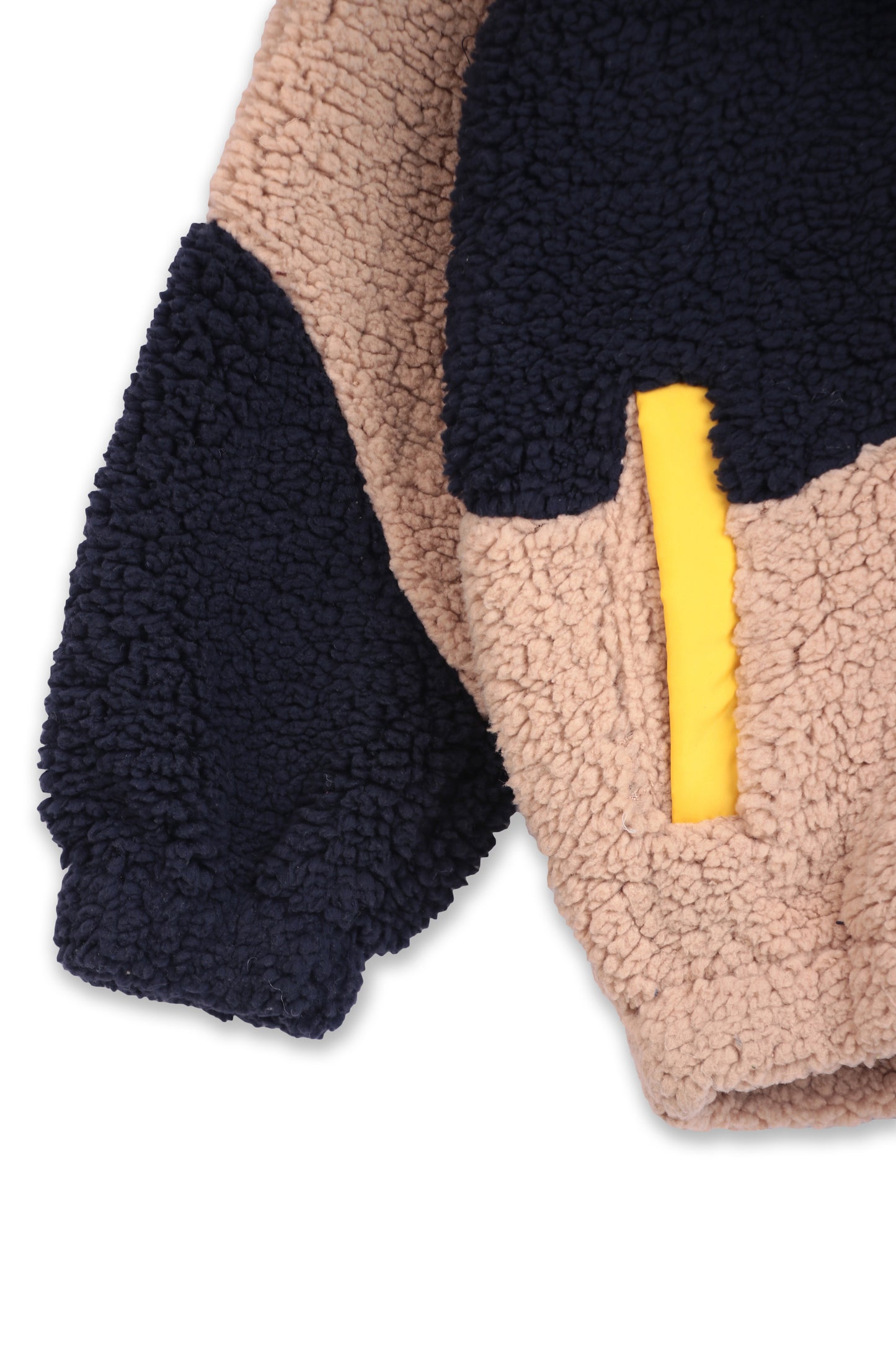 Soft plush sherpa color block jacket