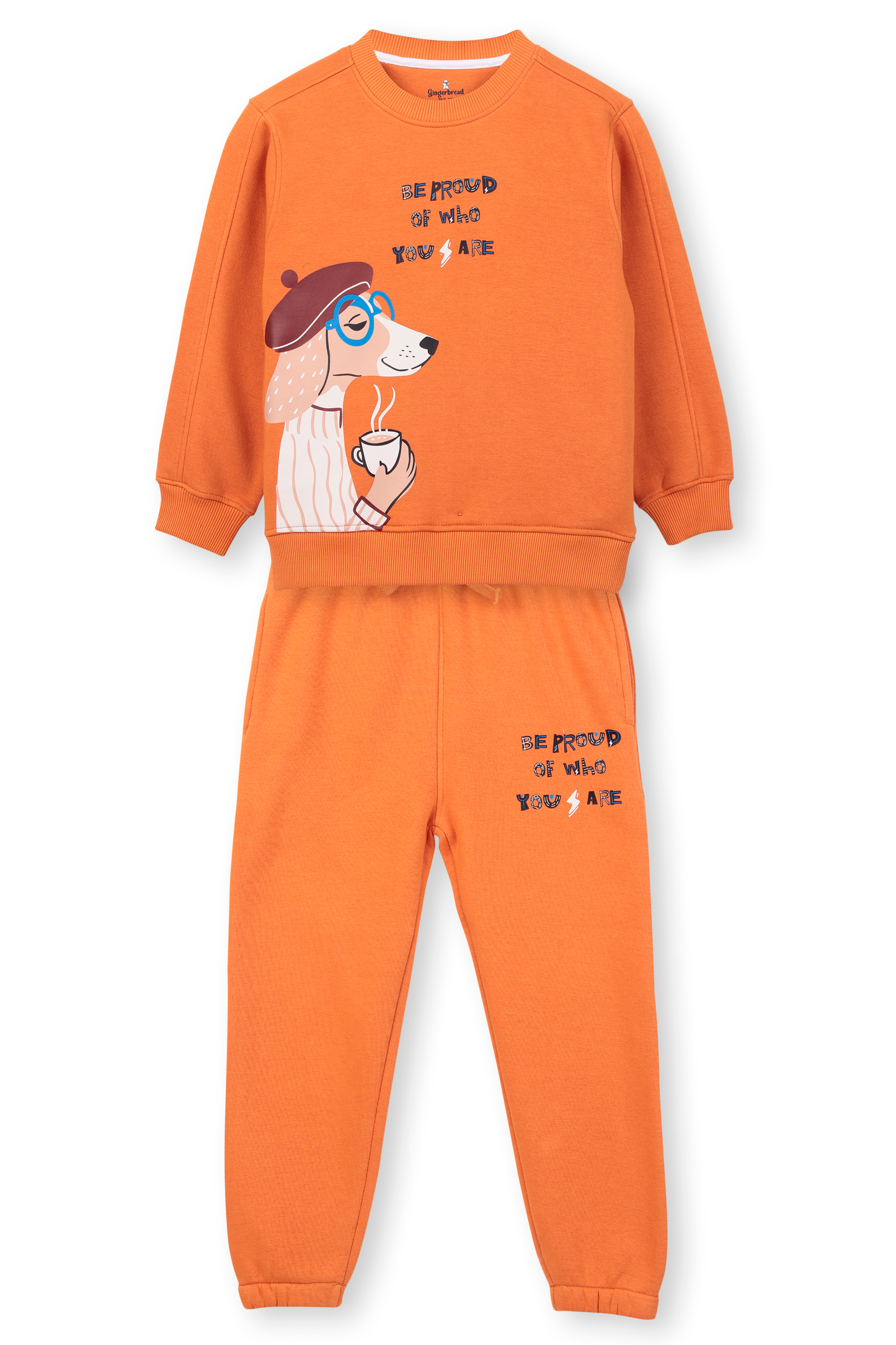 Orange Dog Graphic Tracksuit