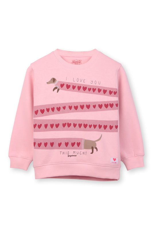Pink Heart Print Tracksuit