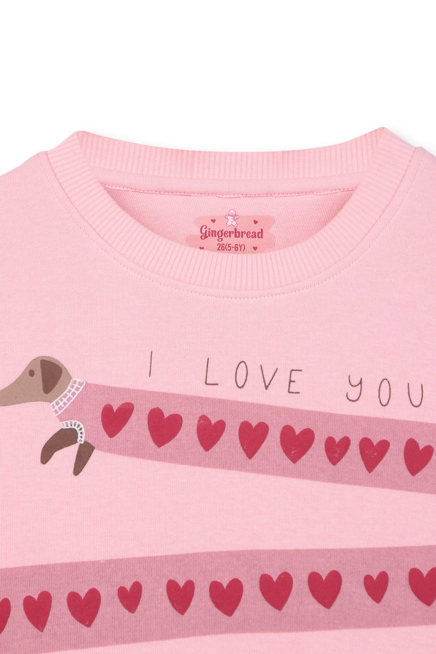 Pink Heart Print Tracksuit