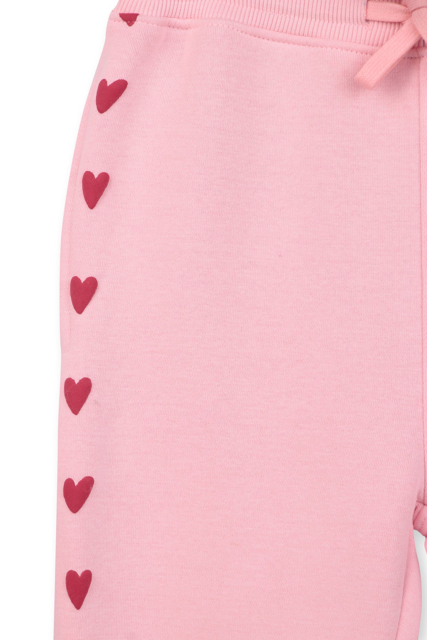 Pink Heart Print Tracksuit